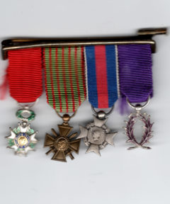 Image de Barrette Médailles LH, Croix du combattant, SMV, Palmes Académique